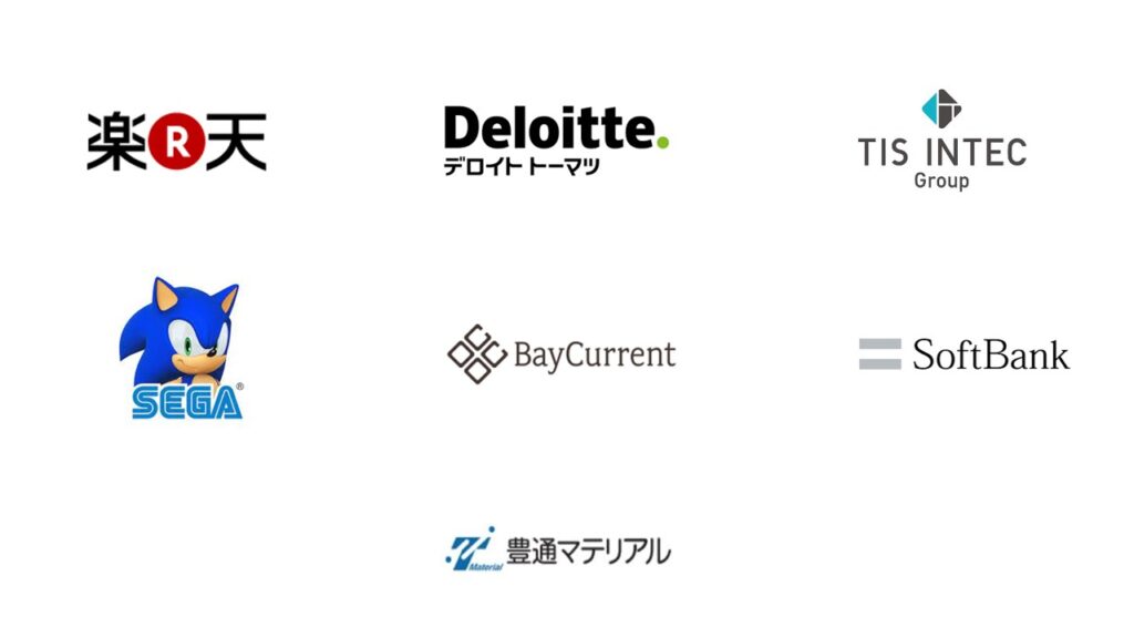 楽天　デロイト　Deloitte　TIS　SEGA　セガ　Baycurrent　ベイカレント　Softbank　ソフトバンク　豊通